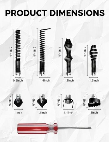 10 قطع من قاطع ثعبان الصرف ومجموعة قطع مثقاب الصرف مع قفاز مناسب لكابل ثعبان الصرف RIDGID C8 62270/قاطع عالي التحمل/مثاقب مناسب لكابلات الصرف المقسمة RIDGID 5/16 بوصة، 3/8 بوصة، 5/8 بوصة in Kuwait