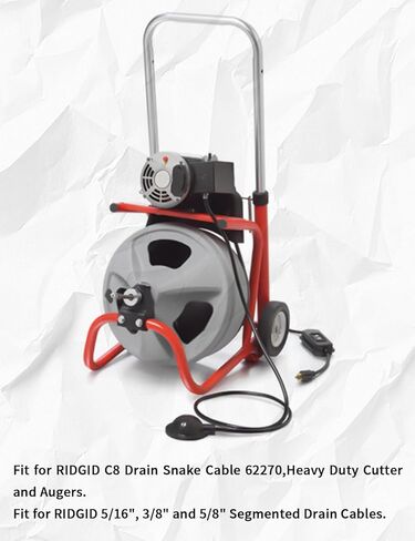 10 قطع من قاطع ثعبان الصرف ومجموعة قطع مثقاب الصرف مع قفاز مناسب لكابل ثعبان الصرف RIDGID C8 62270/قاطع عالي التحمل/مثاقب مناسب لكابلات الصرف المقسمة RIDGID 5/16 بوصة، 3/8 بوصة، 5/8 بوصة in Kuwait