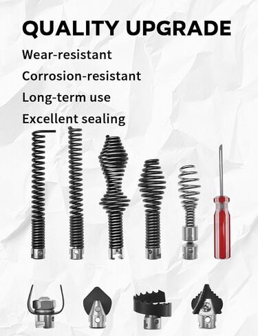 10 قطع من قاطع ثعبان الصرف ومجموعة قطع مثقاب الصرف مع قفاز مناسب لكابل ثعبان الصرف RIDGID C8 62270/قاطع عالي التحمل/مثاقب مناسب لكابلات الصرف المقسمة RIDGID 5/16 بوصة، 3/8 بوصة، 5/8 بوصة in Kuwait