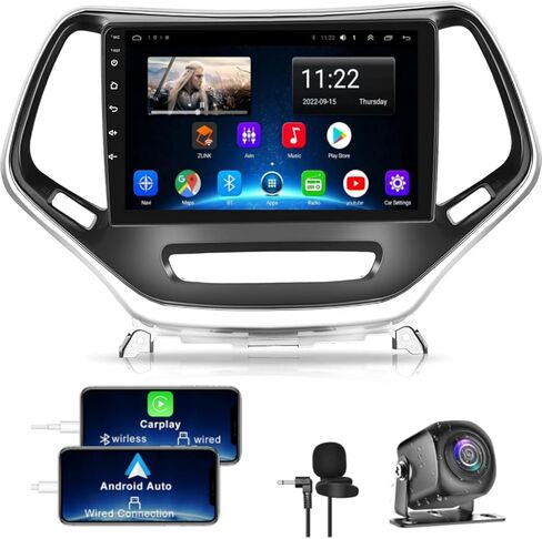12.1" Touch Screen Car Radio for Jeep Grand Cherokee Radio Upgrade 2014 2015 2016 2017 Stereo with Wireless Carplay Android Auto WiFi GPS Navigation 4G+64G, FM/RDS Radio, Bluetooth, Backup Camera in Kuwait