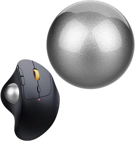 All-New2024، كرة التتبع 34 مم/1.34 بوصة، كرة بديلة لـ Logitech M575، M570، MX Ergo، ELECOM، Kensington، Perixx، وغيرها من فئران كرة التتبع المتوافقة، لامعة - فضي in Kuwait