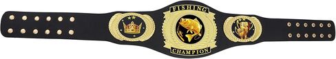 Fishing Championship Belt Adult, Wrestling Belt Real Leather Adult Size Champion Award Trophy Prize Gift… (Fishing belt) in Saudi Arabia