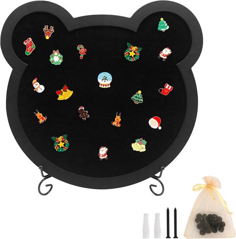 FramePro Pin Display Case Frame with Stand Easel, 13x14 Black Brooch Collection Holder in Cute Mouse Shaped with Black Velvet Mat in Saudi Arabia