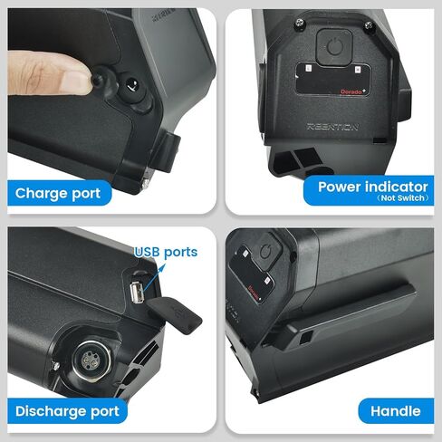 390mm Reention Dorado استبدال حزمة بطارية Ebike 48V 14Ah مناسبة لـ Aventon Pace 500، Eahora AM100/AM200، Rambo 750XP Krusader، Pedego Element V1 in Kuwait