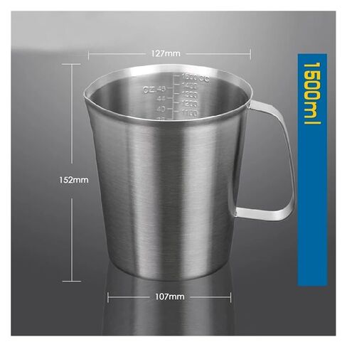 304 Large Mouth Stainless Steel Measuring Cup with Handle Graduated Beaker Laboratory Equipment or Kitchen Tools(1500ml) in Saudi Arabia