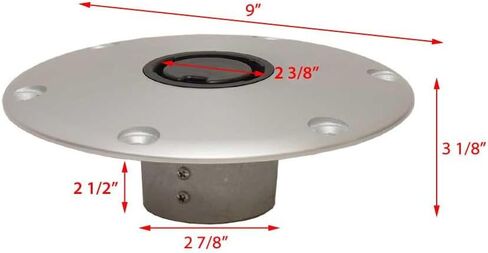 Boat Plug-in Seat Base 330750-A1 | 2 3/8 Inch Aluminum in Saudi Arabia