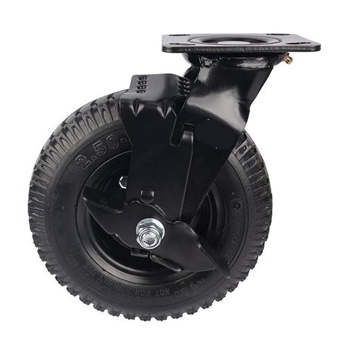 1 piece Factory Heavy Duty 8 inch Pneumatic Rubber Wheel Side Brake air Hotel Luggage Trolley Caster in Saudi Arabia