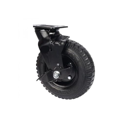 1 piece Factory Heavy Duty 8 inch Pneumatic Rubber Wheel Side Brake air Hotel Luggage Trolley Caster in Saudi Arabia