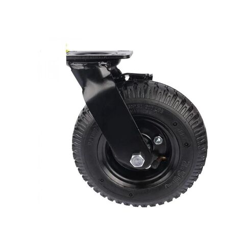 1 piece Factory Heavy Duty 8 inch Pneumatic Rubber Wheel Side Brake air Hotel Luggage Trolley Caster in Saudi Arabia