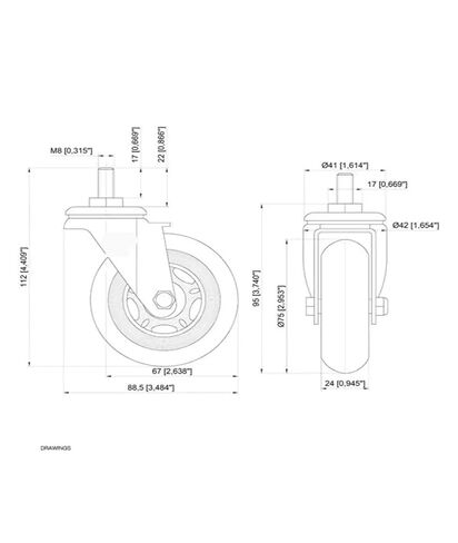 5-Pack of 3-inch PU Screw Roller ice Wheel Scooter Universal Silent casters in Saudi Arabia