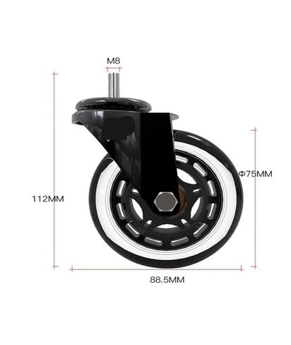5-Pack of 3-inch PU Screw Roller ice Wheel Scooter Universal Silent casters in Saudi Arabia