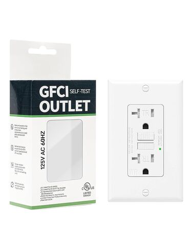 1 pack 20 amp gfi electrical gfci outlet ther ther ther ther therp reatust (tr) مقاوم للطقس (WR) وعاء أرضي مقاوم للطقس مع مؤشر LED ul plate القياسي القياسي in Kuwait
