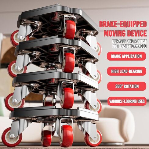 Furniture Lifter Maximum Load 3000 LBS, Heavy Duty Furniture Movers with 4 Wheels, Furniture Dolly with 360° Rotatable Rubber Universal Wheels for Move Furniture, Equipment in Saudi Arabia