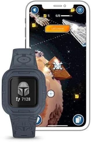 Garmin vívofit jr. 3 Kids Fitness Tracker, The Mandalorian, Activity Tracker for Kids with Parent App, No Charging Required, Swim Friendly (010-02441-15) in Saudi Arabia