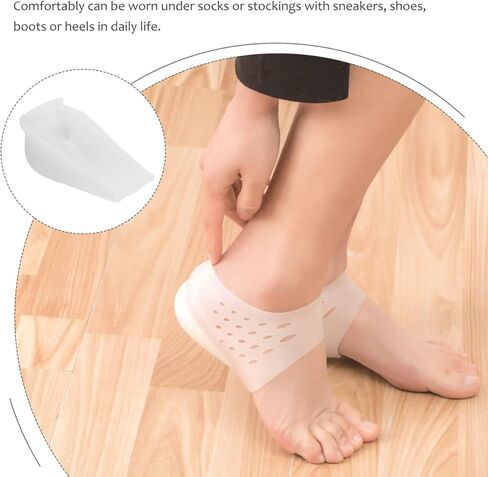 EXCEART سيليكون كعب رفع إدراج الارتفاع زيادة النعال للرجال النساء غير مرئية نصف النعال منصات الأحذية للأحذية الرياضية 1.97 بوصة الارتفاع الداعم in Kuwait
