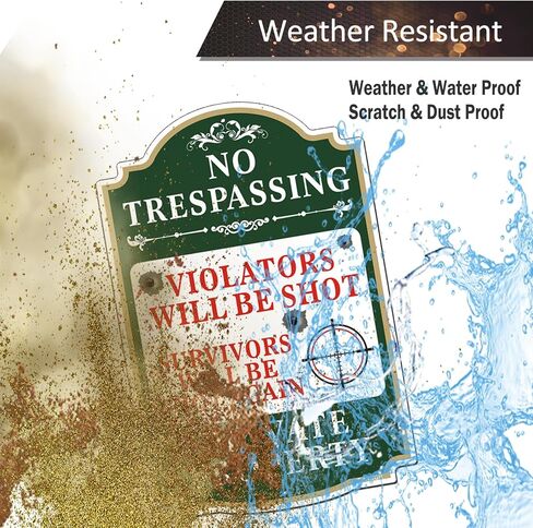 لن يتم إطلاق النار على المخالفين للتعدي على ممتلكات الغير، 2 حزمة، 12 × 8 بوصة علامة تحذير ملكية خاصة من الألومنيوم خالية من الصدأ، محمية من الأشعة فوق البنفسجية، مقاومة للبهتان in Kuwait