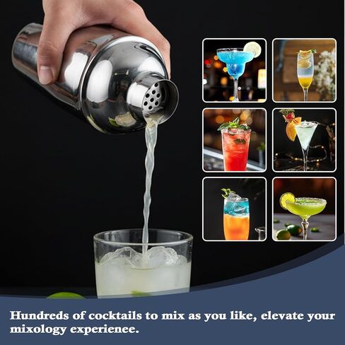 مجموعة أدوات البار المكونة من 13 قطعة - مجموعة أدوات هزاز الكوكتيل بوسطن مع طين ومصفاة وجيجر وملعقة - ملحقات بار المنزل وخلاط مشروبات هدية للبارتيزي والتدفئة المنزلية وديكور عربة البار in Kuwait
