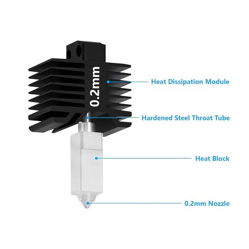 P1P P1S 0.2mm Hardened Steel Hotend, All-Metal Integerted Desige Hot End 320℃ High Temperature Print Head Nozzle Replacement for Bambu Lab X1/X1C/P1S /P1P 3D Printer in Saudi Arabia