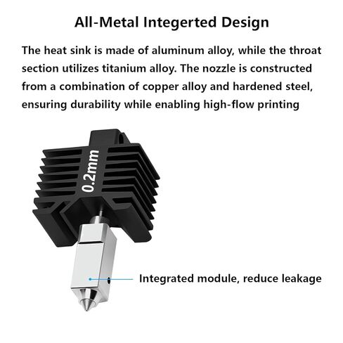 P1P P1S 0.2mm Hardened Steel Hotend, All-Metal Integerted Desige Hot End 320℃ High Temperature Print Head Nozzle Replacement for Bambu Lab X1/X1C/P1S /P1P 3D Printer in Saudi Arabia