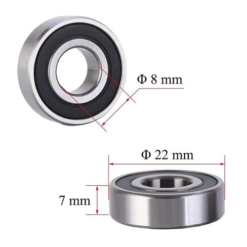 10Pcs 608 ZZ 608RS Ball Bearings 608ZZ Metal Double Shielded Miniature Deep Groove Skateboard Ball Bearings 8mm X 22mm X 7mm(10pcs 608RS) in Kuwait