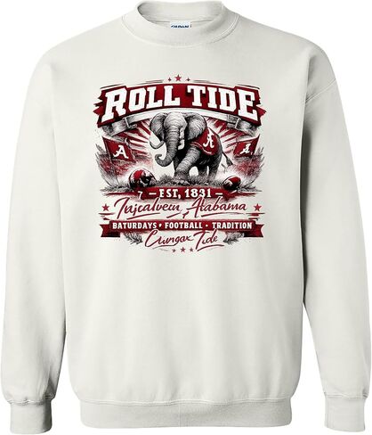 سويت شيرت Roll Tide Game Day، بلوفر بياقة دائرية لكرة القدم الجامعية العتيقة in Kuwait