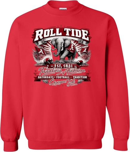 سويت شيرت Roll Tide Game Day، بلوفر بياقة دائرية لكرة القدم الجامعية العتيقة in Kuwait