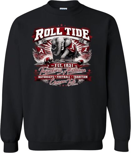 سويت شيرت Roll Tide Game Day، بلوفر بياقة دائرية لكرة القدم الجامعية العتيقة in Kuwait