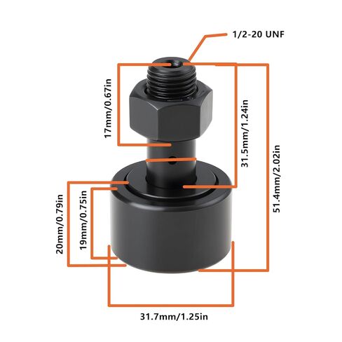 1-1/4" Sealed Cam Follower Bearing CF-1-1/4-SB for Automation Equipment Conveyor Systems Assembly Machinery, CR-1-1/4-XB in Kuwait