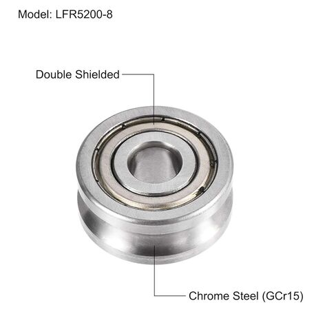 uxcell LFR5200-8 U Groove Track Roller Bearing 10x32x14mm Double Metal Shielded (GCr15) Chrome Steel Ball Bearing in Saudi Arabia