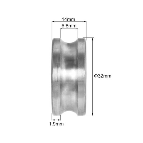 uxcell LFR5200-8 U Groove Track Roller Bearing 10x32x14mm Double Metal Shielded (GCr15) Chrome Steel Ball Bearing in Saudi Arabia