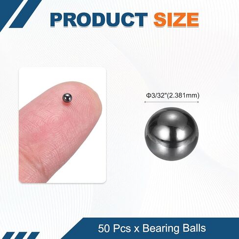 uxcell 50Pcs 3/32"(2.381mm) Ceramic Bearing Balls, Silicon Carbide Ceramic Balls G10 Precision for Electronic Equipment Precision Instruments, Black in Saudi Arabia