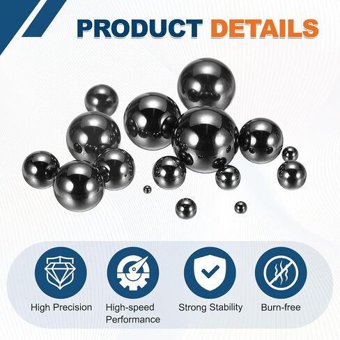 uxcell 50Pcs 3/32"(2.381mm) Ceramic Bearing Balls, Silicon Carbide Ceramic Balls G10 Precision for Electronic Equipment Precision Instruments, Black in Saudi Arabia