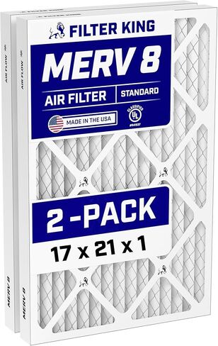 Filter King 16x20x4 Air Filter (MERV 8) (2-Pack) Dust & Allergy Control AC Furnace Filters, MADE IN USA, HVAC, Pleated, Electrostatic (Actual Size: 15.5 x 19.5 x 3.75) in Saudi Arabia