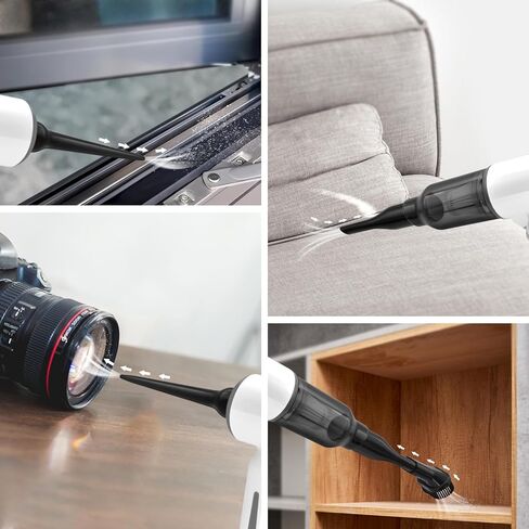 MINI Cordless Handheld Vacuum Cleaner, 6500PA Powerful Suction, Mini Air Duster Blower & Inflator for Car, Home, Keyboard, Swimming Ring - White in Saudi Arabia