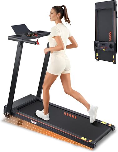 eChanfit 15 ٪ Auto indermill preghills قابلة للطي للمنزل مع حزام أوسع 18 بوصة ، وسرعة 10 ميلاً في الساعة ، وسعة 300 رطل ، ونظام امتصاص الصدمات ، وبلوتوث App in Kuwait