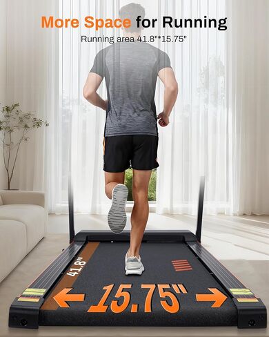 eChanfit 15 ٪ Auto indermill preghills قابلة للطي للمنزل مع حزام أوسع 18 بوصة ، وسرعة 10 ميلاً في الساعة ، وسعة 300 رطل ، ونظام امتصاص الصدمات ، وبلوتوث App in Kuwait