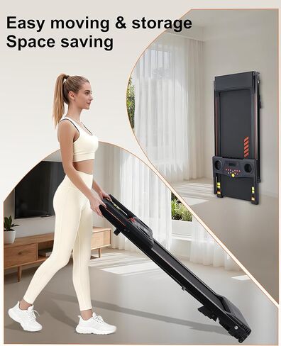 eChanfit 15 ٪ Auto indermill preghills قابلة للطي للمنزل مع حزام أوسع 18 بوصة ، وسرعة 10 ميلاً في الساعة ، وسعة 300 رطل ، ونظام امتصاص الصدمات ، وبلوتوث App in Kuwait