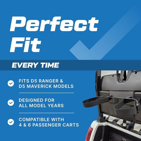 Evolution D5 Ranger & D5 Maverick Golf Bag Holder Bracket Attachment - No Drilling Assembly for 4 Passenger & 6 Passenger Carts - Durable Golf Bag Mount Compatible with Evolution Golf Carts | Black in Saudi Arabia