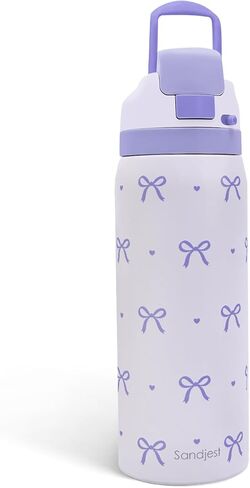 Bow Insulated Stainless Steel Water Bottle with Straw for Sports and Travel, 32oz, Gifts for Women Girls Friends Teens Birthday Christmas (Purple) in Saudi Arabia