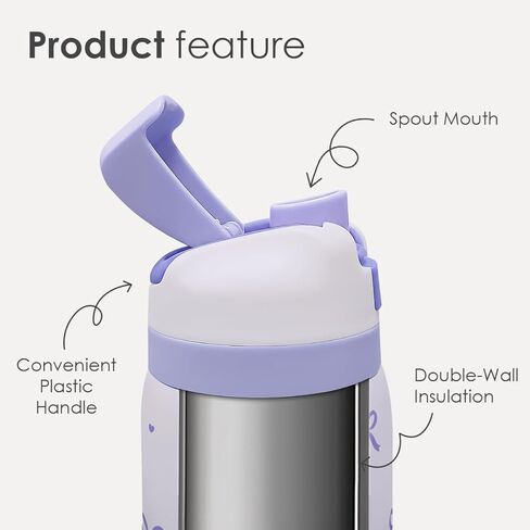 Bow Insulated Stainless Steel Water Bottle with Straw for Sports and Travel, 32oz, Gifts for Women Girls Friends Teens Birthday Christmas (Purple) in Saudi Arabia