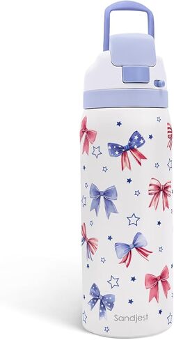 Bow Insulated Stainless Steel Water Bottle with Straw for Sports and Travel, 32oz, Gifts for Women Girls Friends Teens Birthday Christmas (Purple) in Saudi Arabia
