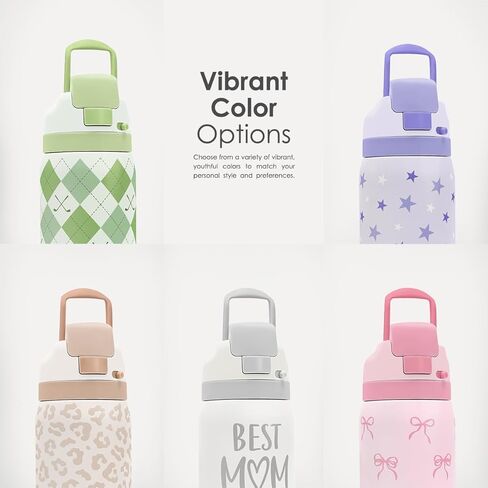Bow Insulated Stainless Steel Water Bottle with Straw for Sports and Travel, 32oz, Gifts for Women Girls Friends Teens Birthday Christmas (Purple) in Saudi Arabia