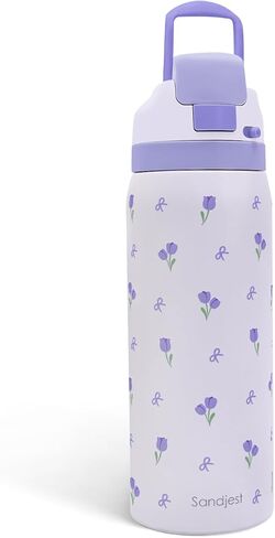 Bow Insulated Stainless Steel Water Bottle with Straw for Sports and Travel, 32oz, Gifts for Women Girls Friends Teens Birthday Christmas (Purple) in Saudi Arabia