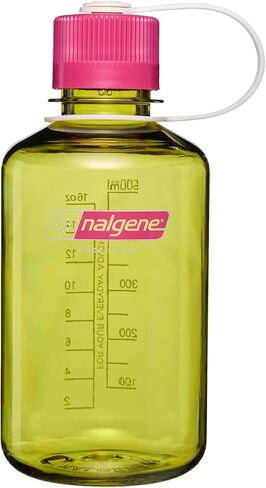 Nalgene 16 oz Narrow Mouth Water Bottle | BPA-Free, Durable & Leak Proof, Lightweight, Fits In Cupholders – Thrill & Motion, Endive w/Fuchsia Purple in Saudi Arabia