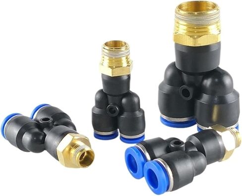 Pneumatic Copper Gas Pipe Joint Quick Plugs Connector Y-shaped Tee PX6-01/8-02/10-03 1Pcs(PX4-01) in Saudi Arabia