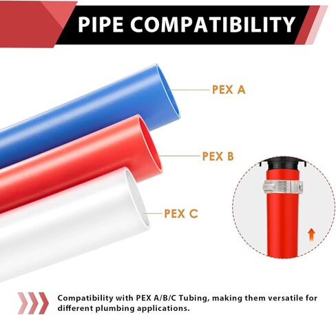 (Pack of 5) EFIELD 1 inch x 1 inch x 1/2 inch PPSU Tee, Poly PPSU Barb Crimp Pex Fitting, No Lead Plastic Pex Fittings (1"x 1" x1/2"),(PPSU1807176) in Saudi Arabia