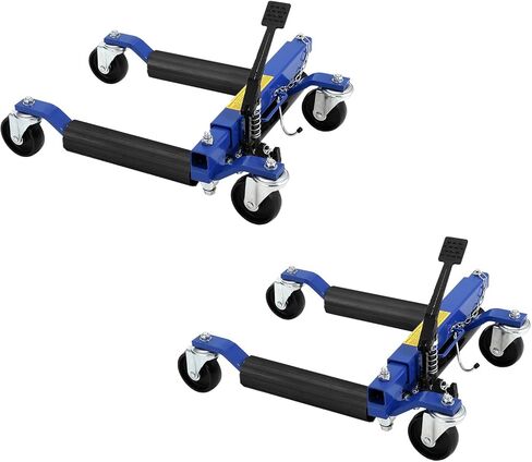 Hydraulic Wheel Dolly Set of 4, 6000LBS Heavy Duty Car Tire Dolly with Foot Pedal Jack, 1500LB Capacity per Dolly, 360° Swivel Casters, Wide Tire Width Compatible up to 12" for Auto Repair, Trucks in Saudi Arabia