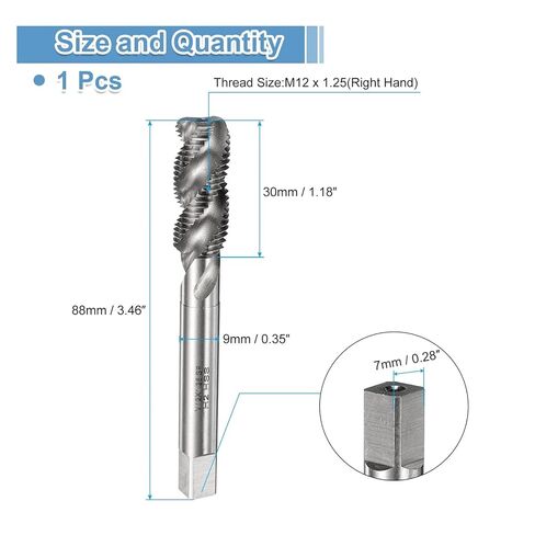M2 -M22 دوامة الناي الموضوع الحنفية متري آلة الصنابير 1 قطعة (M12 X 1.25) in Saudi Arabia