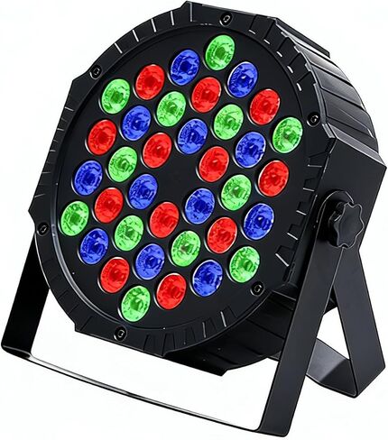 ضوء LED Par بقدرة 36 ​​وات، ضوء مسرح RGB مزود بتحكم DMX، يمكن أن يضيء DJ Par الاحترافي لحفلات الزفاف ونادي عيد الميلاد ومناسبات الهالوين (1 ضوء) in Saudi Arabia