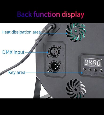ضوء LED Par بقدرة 36 ​​وات، ضوء مسرح RGB مزود بتحكم DMX، يمكن أن يضيء DJ Par الاحترافي لحفلات الزفاف ونادي عيد الميلاد ومناسبات الهالوين (1 ضوء) in Saudi Arabia